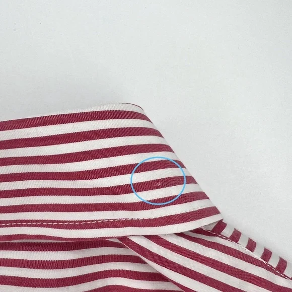 The Shirt Rochelle Behrens Icon Red White Stripe Long Sleeve Button Down Large - Picture 7 of 9